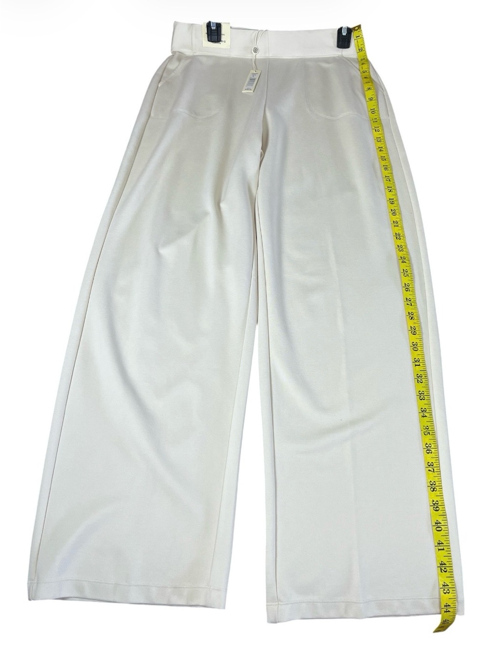 NWT Max Studio London Cream Wide Leg Trousers Ponte Knit Pants - Women’s L - Picture 2 of 4